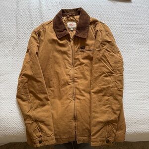 Wrangler Tan Canvas Jacket with Dark Brown Corduroy Collar